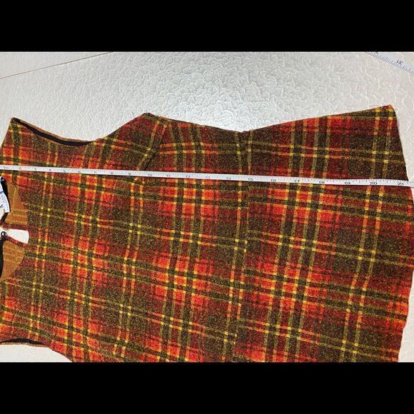 ZARA Woman Orange Plaid Peplum Sleeveless NEW Blouse Orange Yellow - Picture 13 of 15